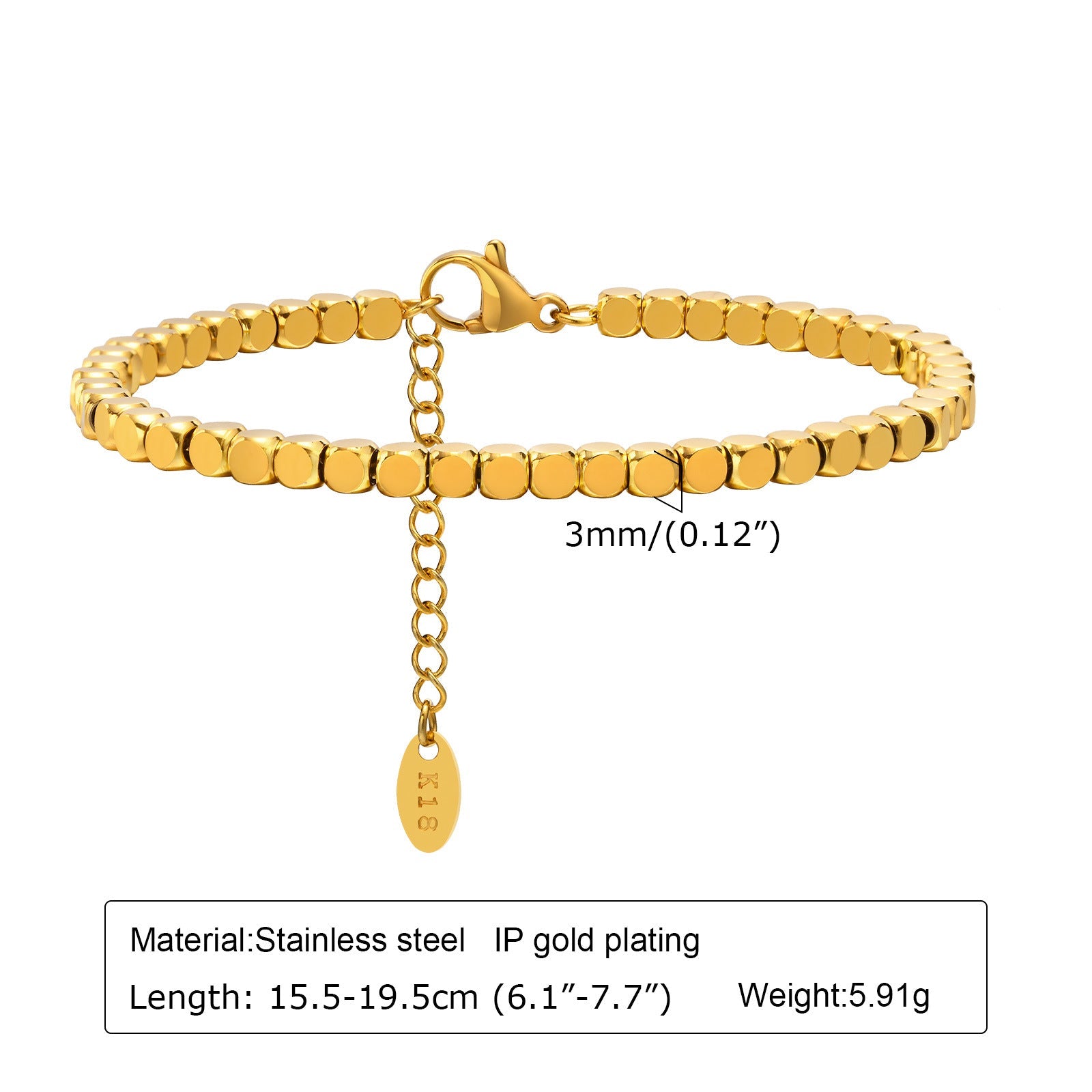 Wholesale Stainless Steel Gold Stacking Bracelet